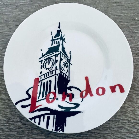 London Clock Tower Graphic Ceramic Tray Plate - Picture 1 of 2